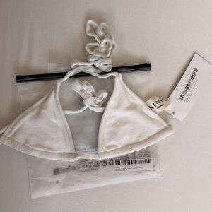 NWT White Terry Cloth Triangle Bikini Top